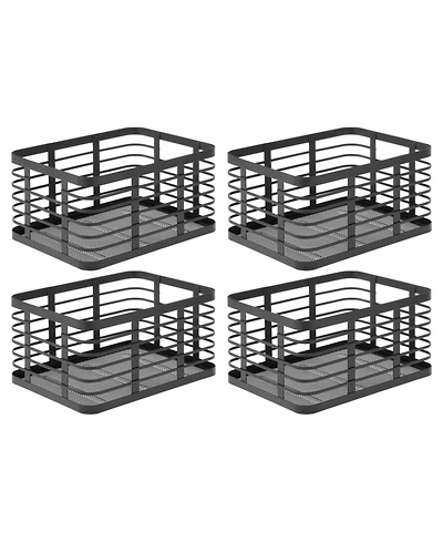 mDesign Metal Pantry Basket with Handles