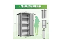 Aecojoy Tall Resin Outdoor Storage Cabinet Waterproof with Adjustable Shelves, Vertical Plastic Storage Shed