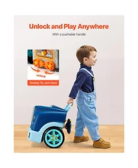 Slickblue Kids Engine Toy with 60 Pieces and Removable Car Repair Parts