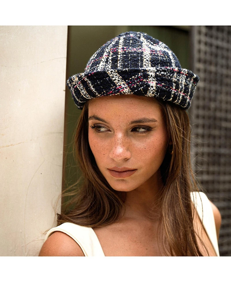 The Olive Sailor Hat in Black Tweed