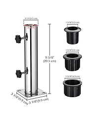 LAGarden Patio Umbrella Stand Stainless Steel Deck Mount Parasol Base for Granite Outdoor Railing Balcony Courtyard Poolside