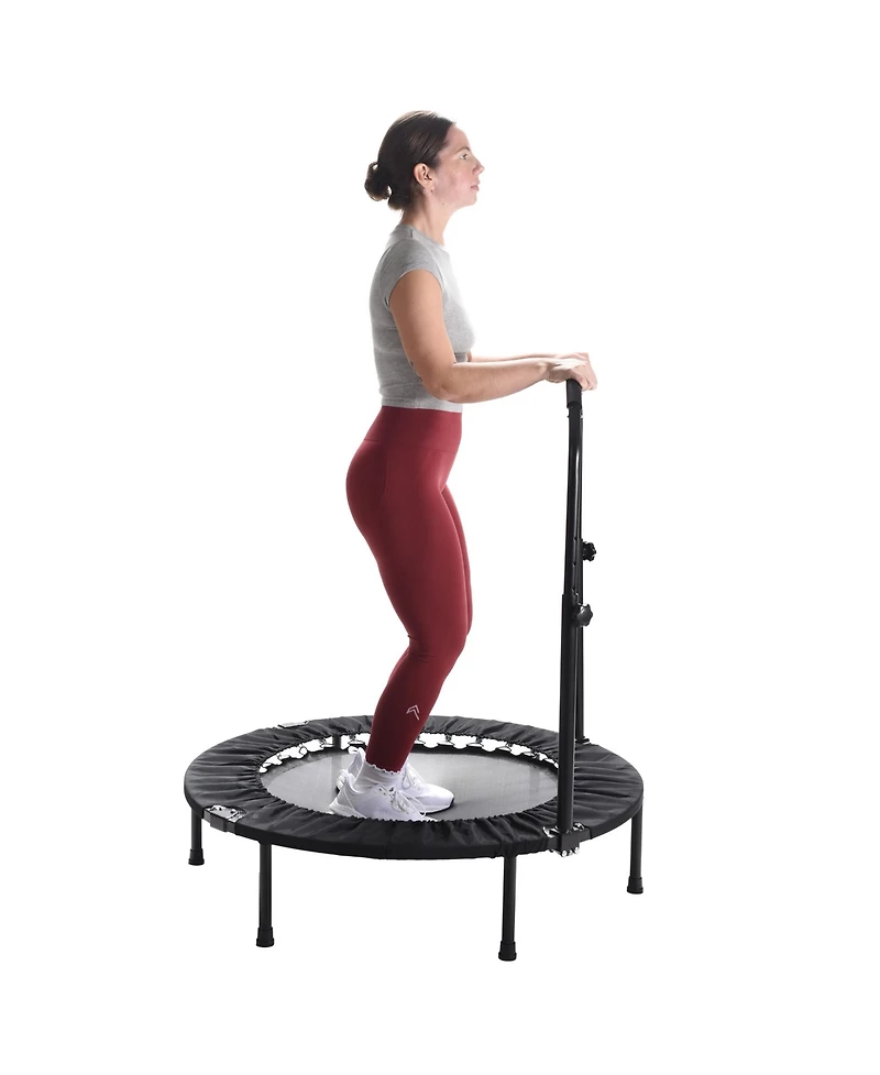 Stamina inMotion 40" Round Fitness Trampoline with Adjustable Handlebars, Black