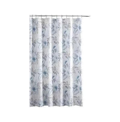 Slickblue 72-Inch Tropical Botanical Floral Cotton Shower Curtain