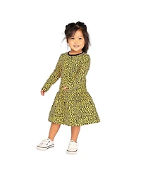 Mightly Toddler Fair Trade Organic Cotton Long Sleeve Drop Waist Dress