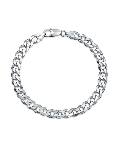 Bling Jewelry Solid Heavy 8MM Miami Cuban Curb Link Bracelet .925 Sterling Silver Made In Italy 9 Inch