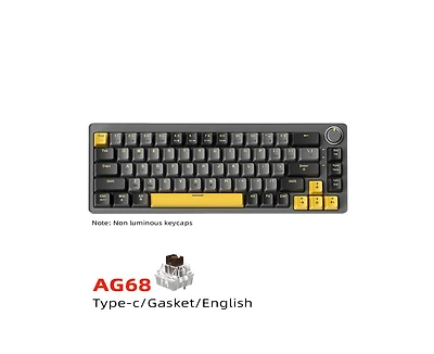 Risokeys 68-Key Mechanical Gaming Keyboard,Hot Swappable Brown Switch, Wired Rgb Backlit for Gamers & Office Workers