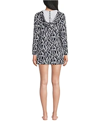 Lands' End Women's SunShade Upf 50 Hooded Mini Swim Cover-Up Dress