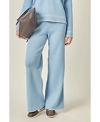 English Factory Women's Stitch-Detail Knit Long Pants