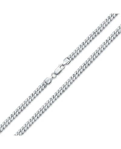 Bling Jewelry Solid Heavy .925 Sterling Silver 5MM Curb Miami Cuban Chain Link Necklace