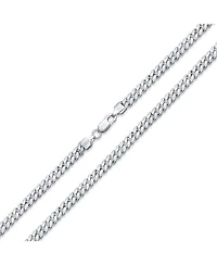 Bling Jewelry Solid Heavy .925 Sterling Silver 5MM Curb Miami Cuban Chain Link Necklace