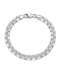 Bling Jewelry Solid Heavy Fancy Box Franco Link Chain Bracelet .925 Sterling Silver Made In Italy 8 Inch
