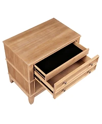 Boyel Living Hazel 3-Drawer Side Table with Pewter Hardware, End Table Nightstand for Bedroom