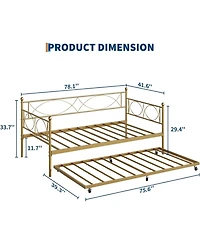 gaomon Twin Size Metal Daybed Frame Space Saving, for Living Room