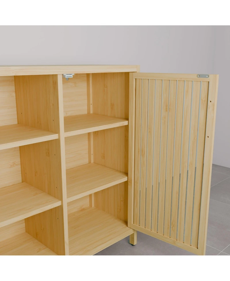 Boyel Living Bamboo Storage Cabinet Large-Capacity Single-Door Storage Cabinet Shelves for Living Rooms
