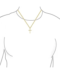 Bling Jewelry Religious Jewelry Simple 14K Yellow Gold Cross Pendant Necklace Chain Not Included