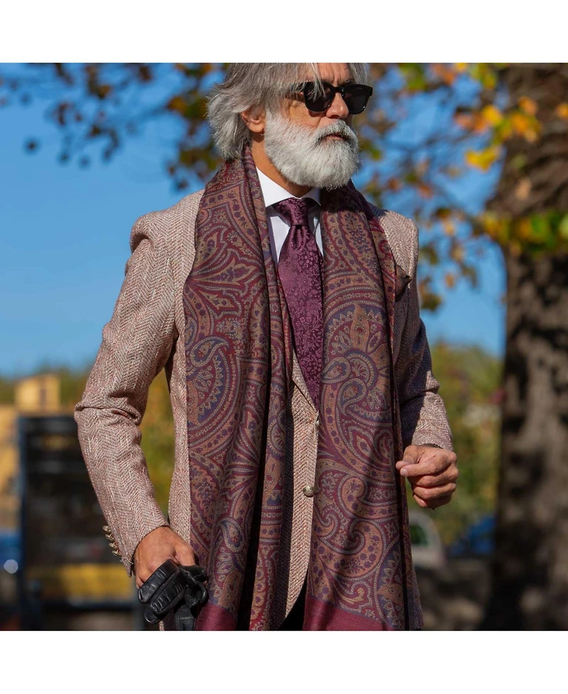 Elizabetta Men's Leone - Wool Silk Scarf for Men