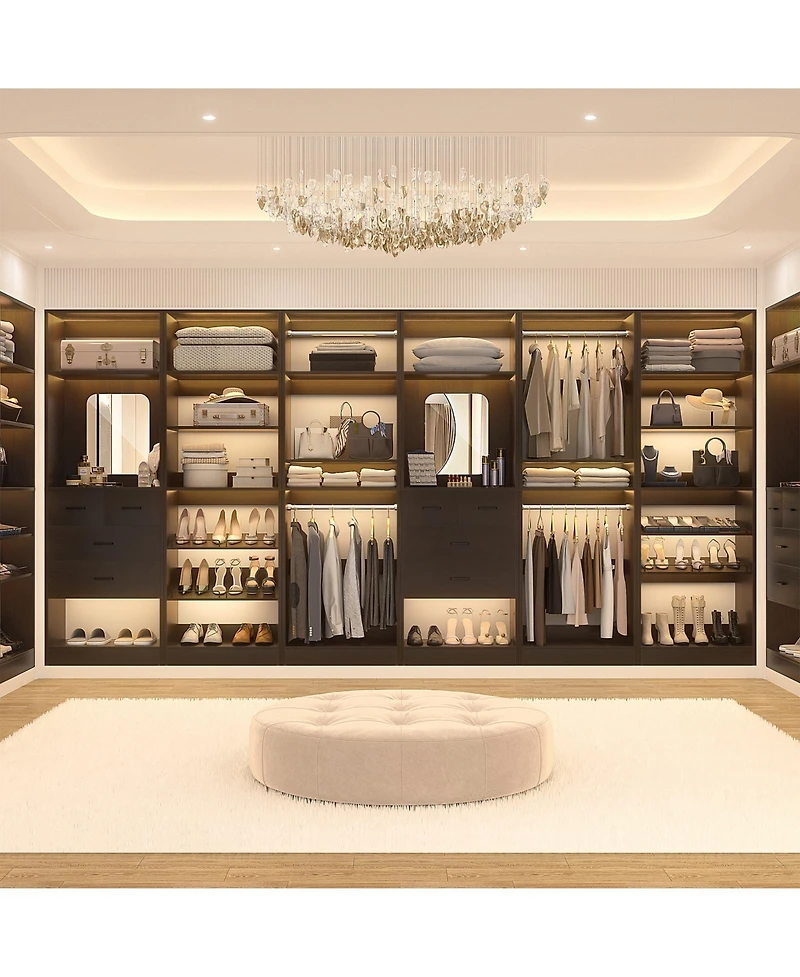 Aheaplus Closet System with Mirror and Drawers