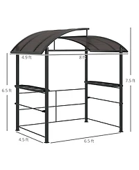 Outsunny 8' x 5' Grill Gazebo Shelter with Vented Pc Roof, Side Shleves