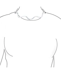 Bling Jewelry Wave Zig Zag Geometric Collar Choker Necklace .925 Silver Sterling