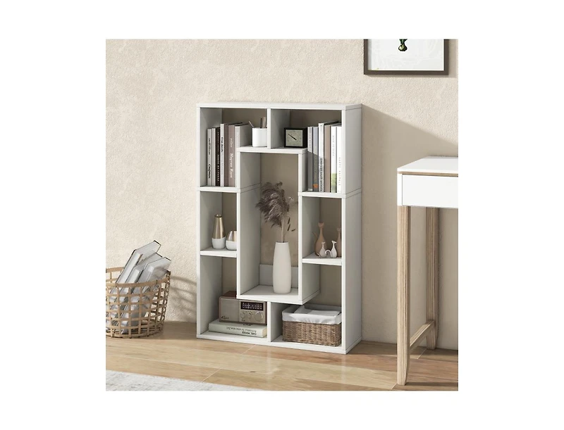 7-Cube Geometric Bookshelf Modern Decorative Open Bookcase