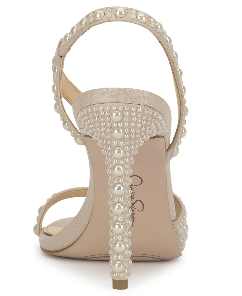 Jessica Simpson Women's Jaycin Barely-There Round Toe Embellished Sandals