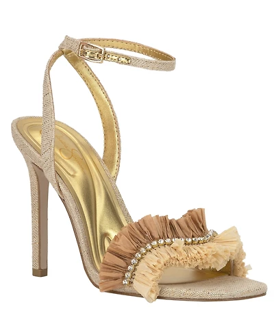 Jessica Simpson Women's Omiena Raffia Fringe High-Heel Dress Sandals