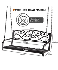 Inolait Outdoor 2-Person Metal Porch Swing Chair with Chains
