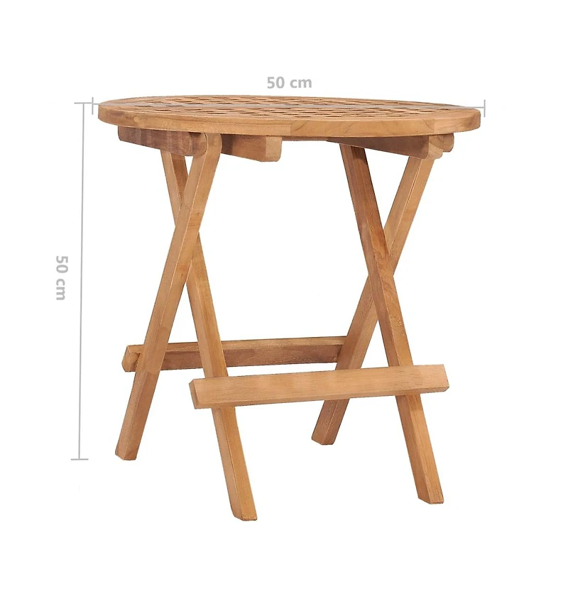 3 Piece Folding Patio Dining Set Solid Teak Wood