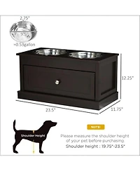 Aostirmotor Wide Dog Bowls Elevated Feeding Station with Drawer