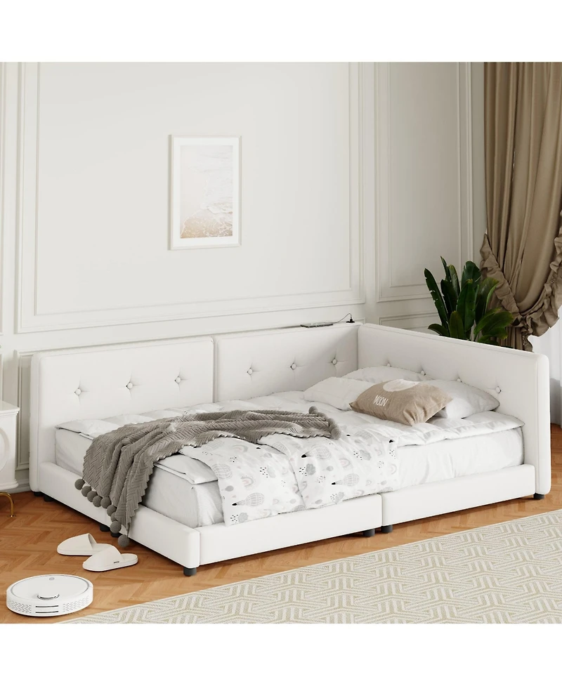 Boyel Living Upholstered Full Size Platform Bed With Usb Ports