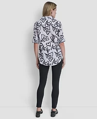 Dkny Women's Printed Long-Sleeve Shirt