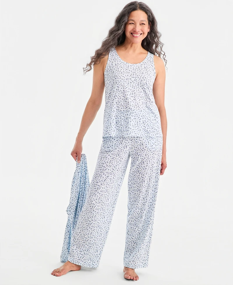 Charter Club Women's 3-Pc. Cotton Pajama Set, Macy's Exclusive