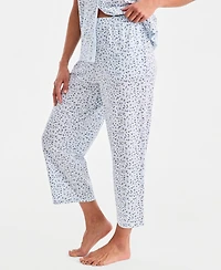 Charter Club Women's 2-Pc. Cotton Printed Cropped Pajamas Set, Created for Macy's