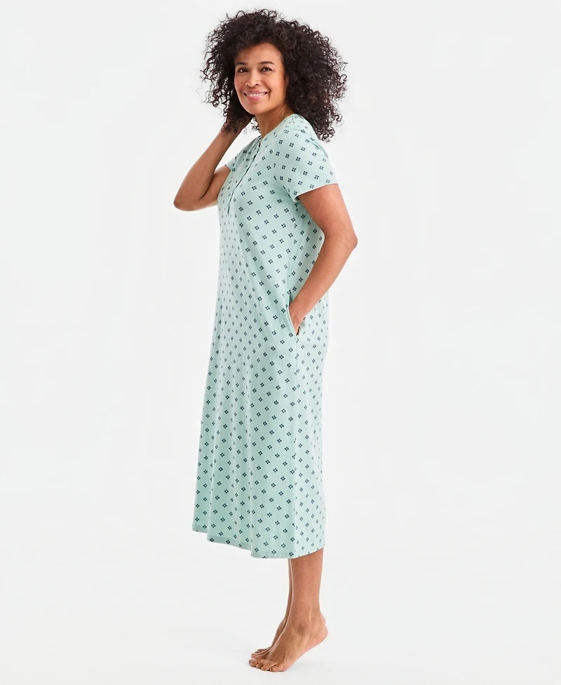 Charter Club Women's Cotton Short-Sleeve Nightgown
