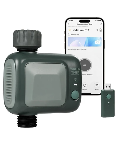 Mecale WiFi Sprinkler Timer, Single Outlet Smart Hose Faucet Timer with Brass Inlet, 2.4GHz WiFi/Bluetooth App Control, IPX6