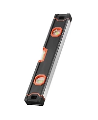 Mecale 4-Piece Magnetic Box Level Set, 48/24/16/10", Light-Up Bubble Vials, 45/90/180° Ruler, Sae/Metric Scale, Aluminum Alloy