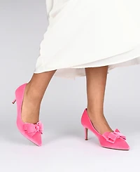 Journee Collection Women's Crystol Velvet Pumps