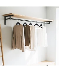 BP4U -Pack Premium Wooden Suit Hangers with Non-Slip Pant Bar, Heavy Duty Solid Wood Coat for Jackets, Shirts, Dresses