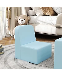 Qaba 2-in-1 Kids Sofa, Convertible Table and Chair Set, Light