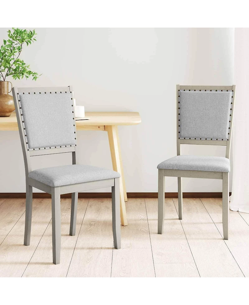 Farmhouse Dining Chair Fabric Upholstered Kitchen Chairs for Dining Room