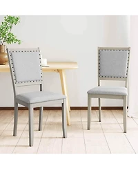 Farmhouse Dining Chair Fabric Upholstered Kitchen Chairs for Dining Room