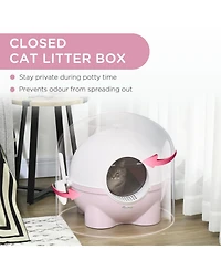Aostirmotor Large Hooded Cat Litter Box with Lid
