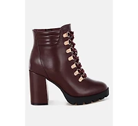 Womens hamiltons lace up block heel boots