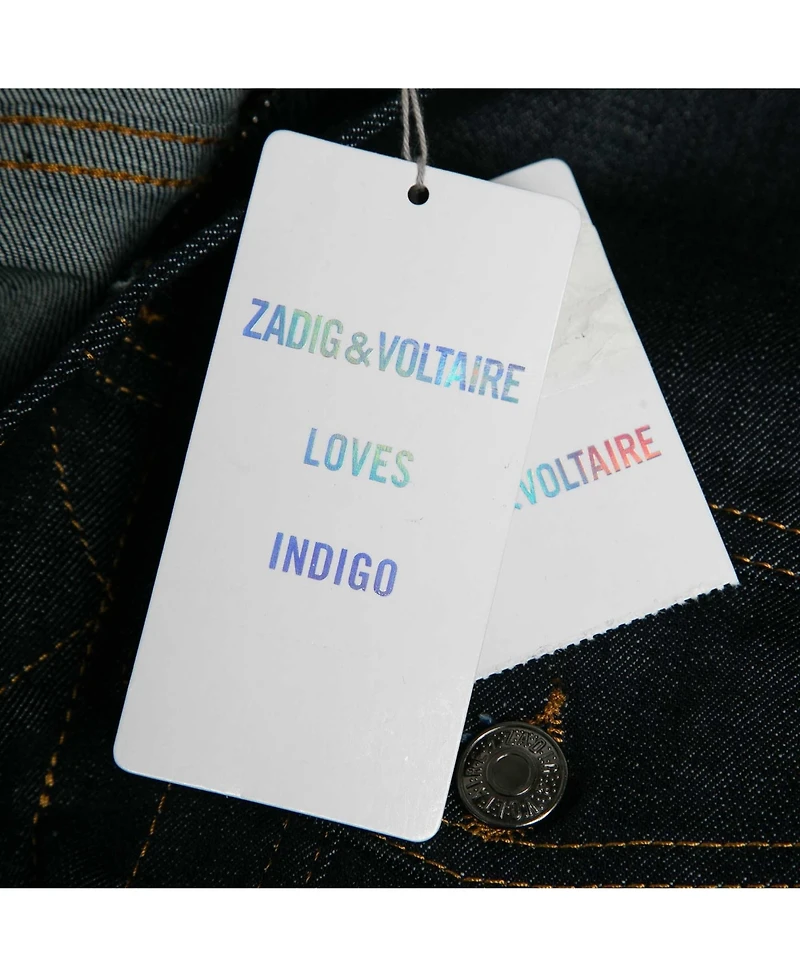 Pre-Owned Zadig & Voltaire Women's Pre-Owned Zadig and Voltaire Blue Denim Button Front Base Brut Jacket