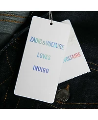 Pre-Owned Zadig & Voltaire Women's Pre-Owned Zadig and Voltaire Blue Denim Button Front Base Brut Jacket