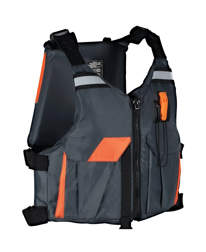 Mecale Life Vest for Watersports (Pfd), Waterproof Nylon, 96N Buoyancy, Life Jacket for Fishing Kayaking Surfing, Men and Women, Size L