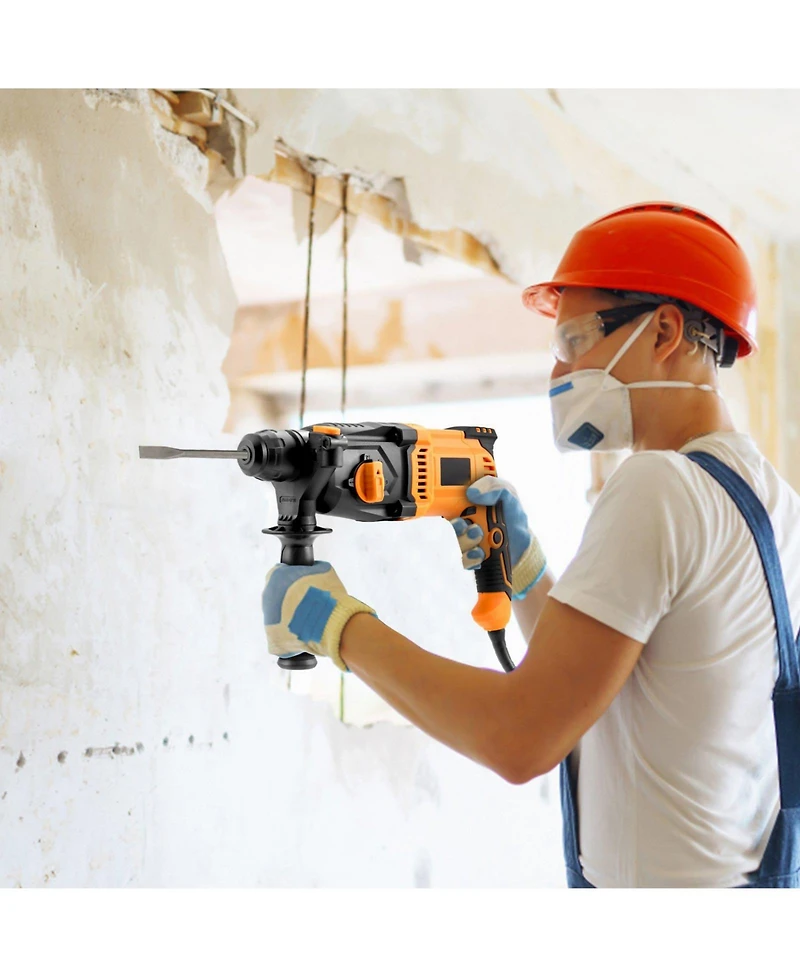 Mecale 1" Sds-Plus Rotary Hammer Drill, 8 Amp Corded, Heavy-Duty Chipping Hammer with Safety Clutch, Demolition Tool for Concrete