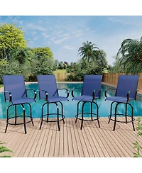 gaomon Outdoor Swivel Bar Stools Set of 4, Patio Swivel Bar Stools Chair