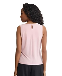 Jones New York Women's Pleat Front Crewneck Top