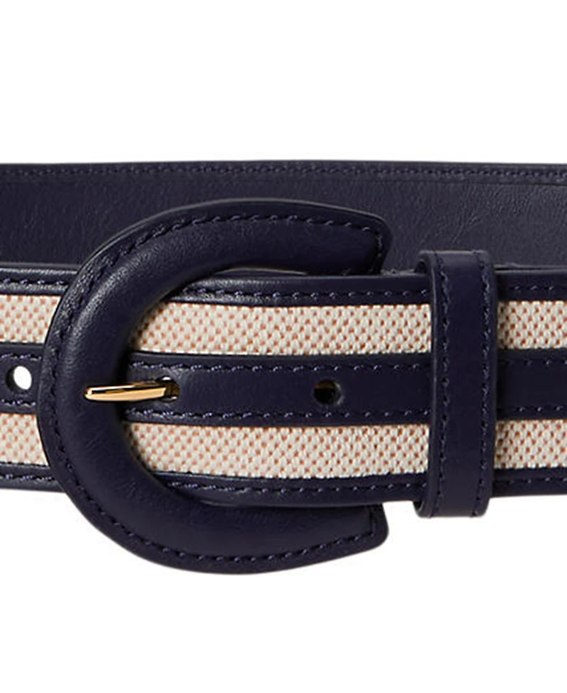 Lauren Ralph Canvas Crescent Buckle Belt